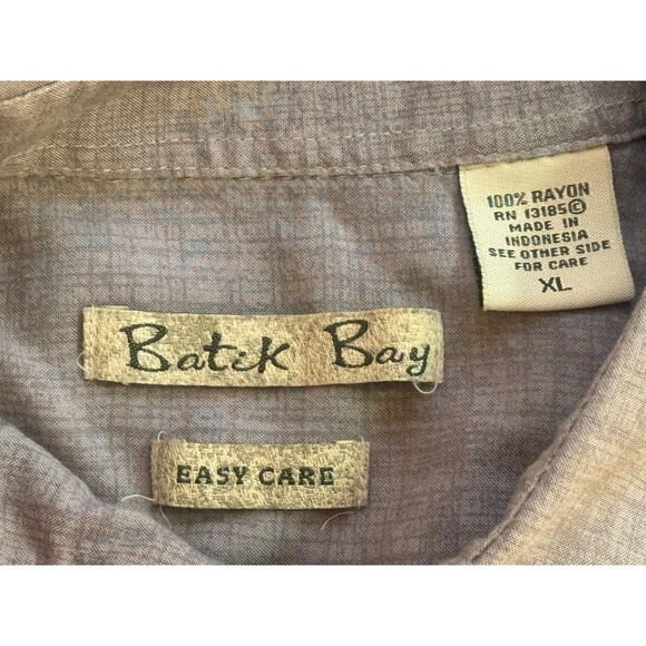 BATIK BAY Men's Short Sleeve Button Down Easy Care Rayon Shirt XL - Picture 4 of 5